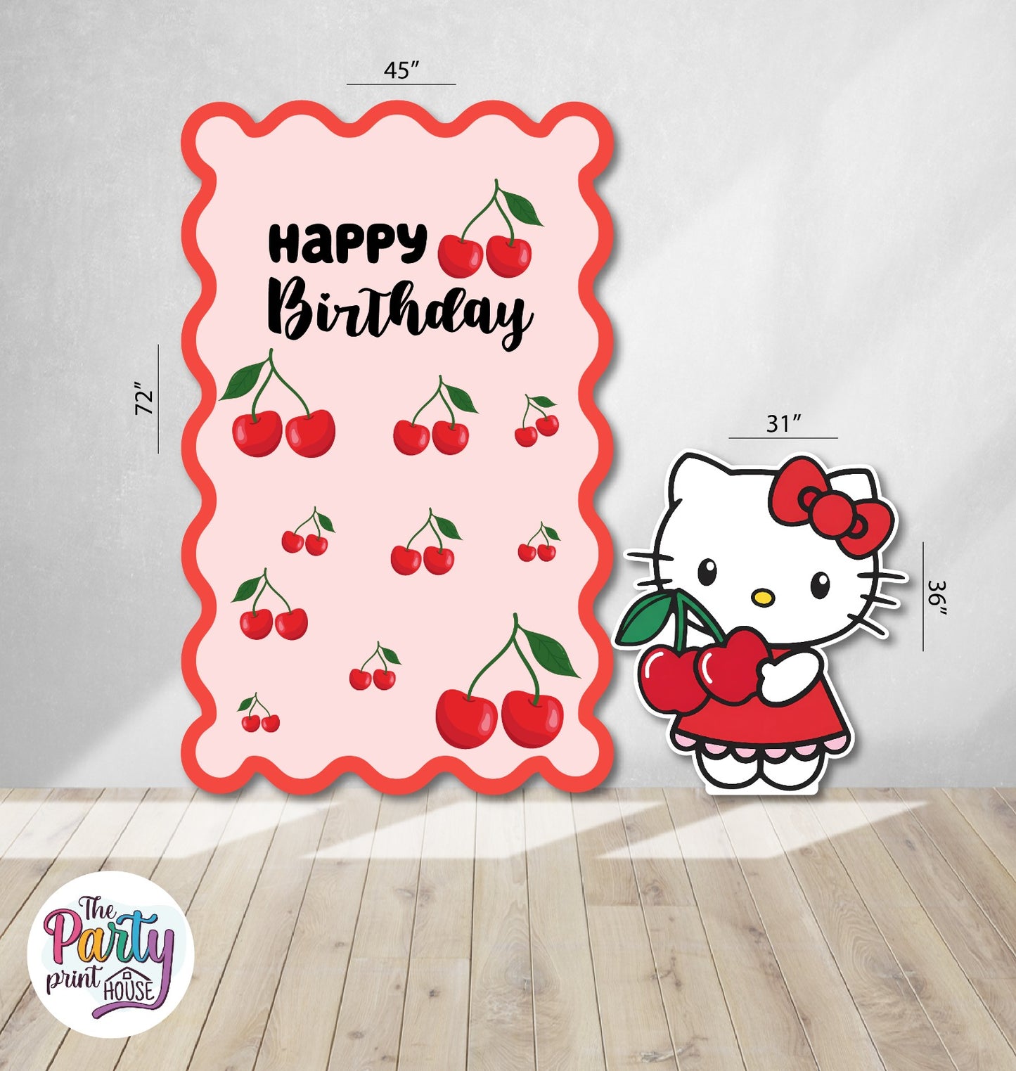 π Hello Kitty Cherry Foamboard Party Set # 1β Totally Customizable