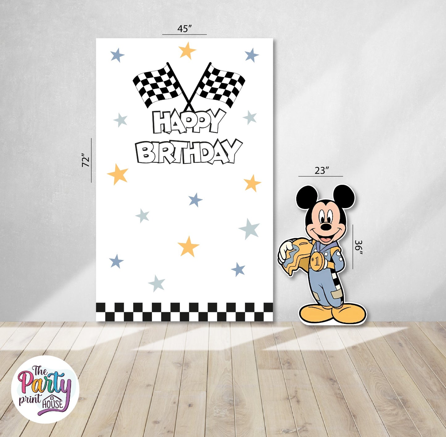 π Mickey Racing Birthday Coloring Panel Set