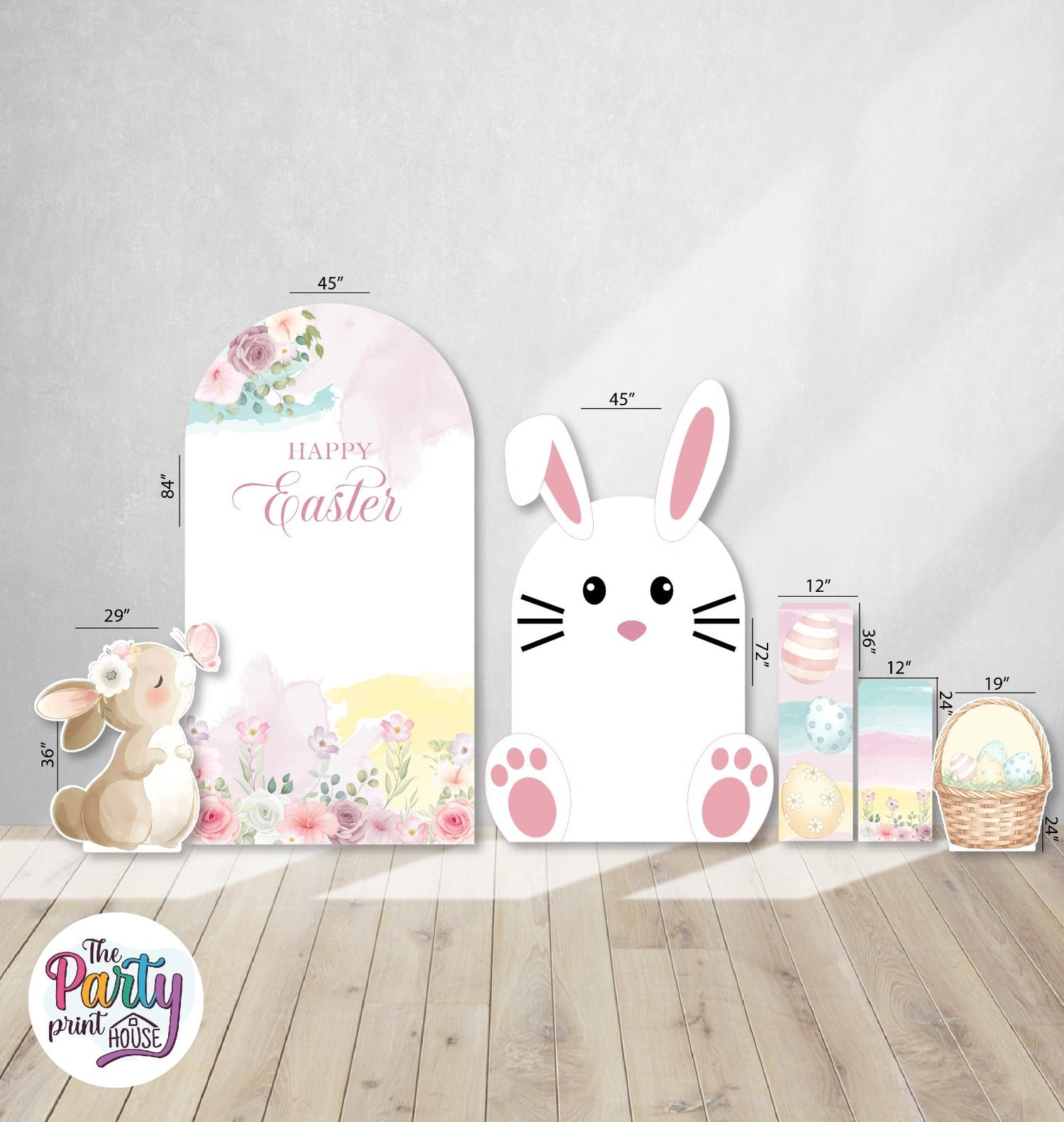 🌸🐰 Easter Foamboard Set – Pastel Spring Backdrop