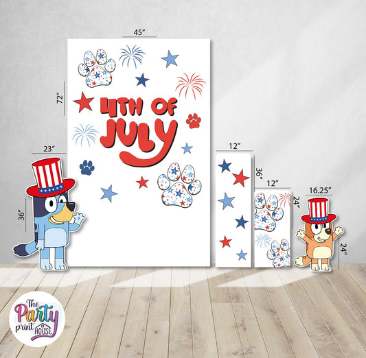 🇺🇸 Bluey 4th of July Party Set – Set #2 🎆