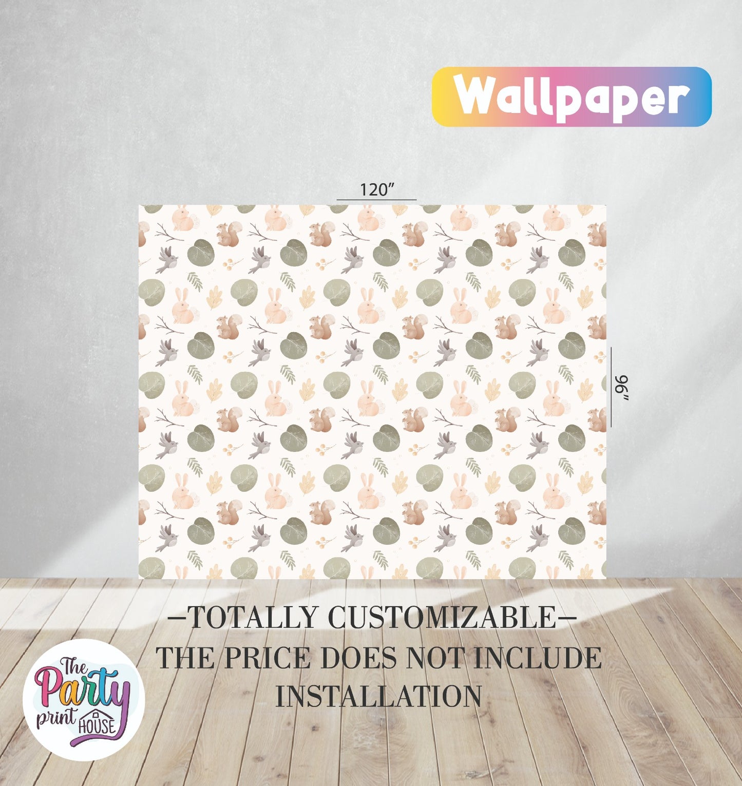 🌿 Woodland Animals Wallpaper 🐰🐿️🕊️