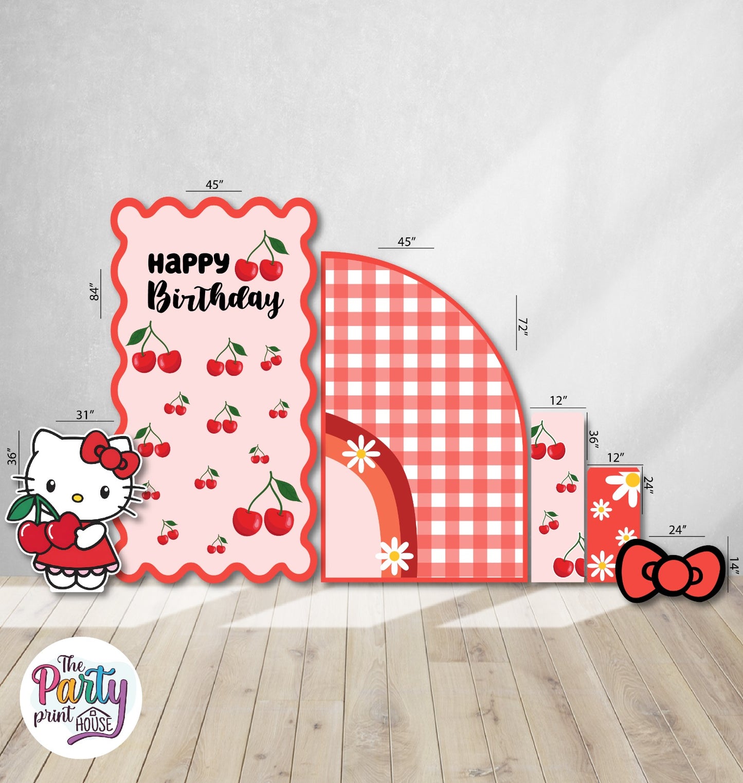 🍒🎀 Hello Kitty Cherry Mega Foamboard Party Set # 3– Totally Customizable