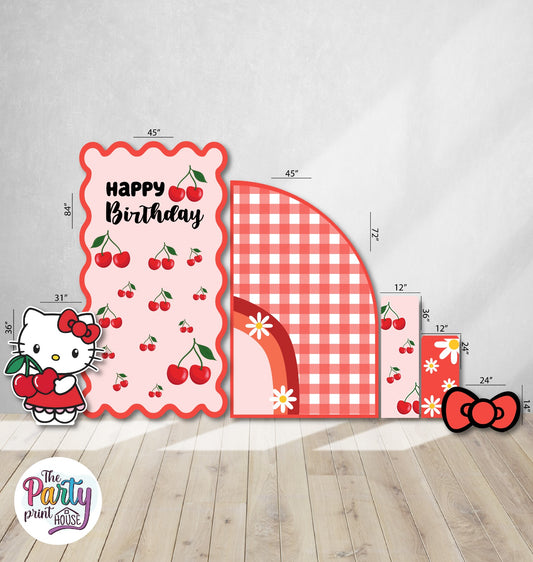 🍒🎀 Hello Kitty Cherry Mega Foamboard Party Set # 3– Totally Customizable