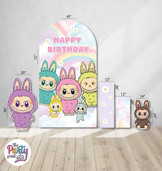 🌈🐰 Labubu Foamboard Party Set # 2– Totally Customizable