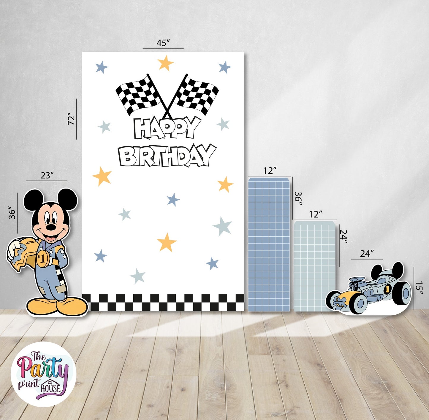 🏁 Mickey Racing Birthday Party Set – Set #2