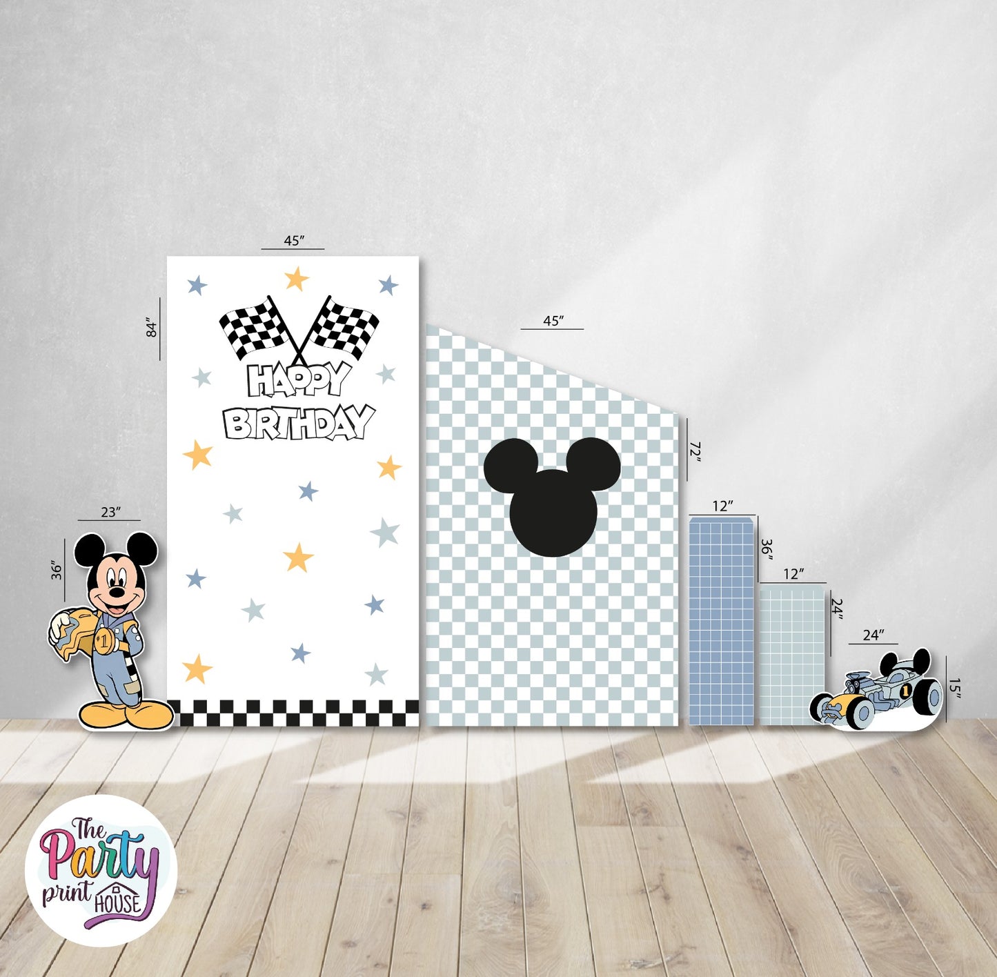 🏁 Mickey Racing Birthday Party Set – Set #3
