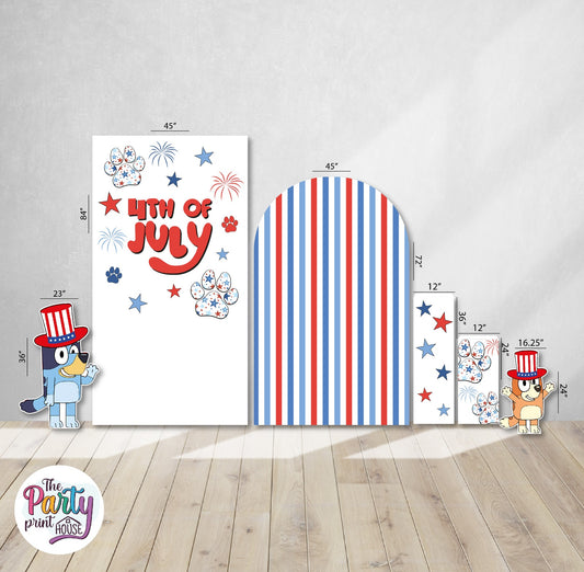 🇺🇸 Bluey 4th of July Party Set – Set #3 🎆